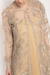 Gelsey Embroidered Outer Dress in Soft Gold