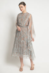 Selene Midi Dress in Moss Blue