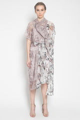 Raquel Organza-Blend Dress in Lilac Floral