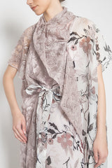 Raquel Organza-Blend Dress in Lilac Floral