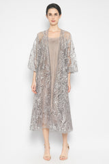 Rocca Draped Outer in Mink Grey