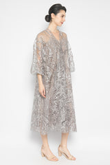 Rocca Draped Outer in Mink Grey