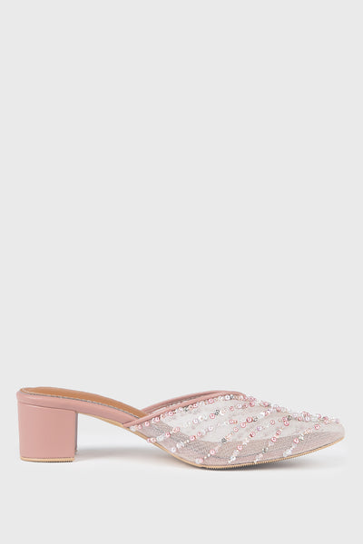 Brielle Mules in Dusty Pink