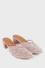 Brielle Mules in Dusty Pink