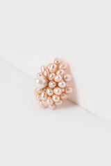 Full Flowers with Pearls Brooch in Pink