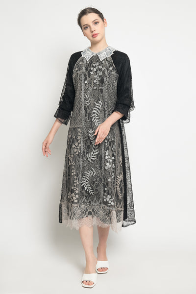 Serena Collared Dress in Black
