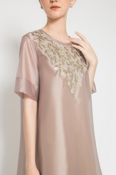 Cavina Dress in Grey and Gold