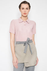 Cody Polo Top in Dust Pink
