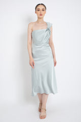 The One Sided Dress in Pastel Blue