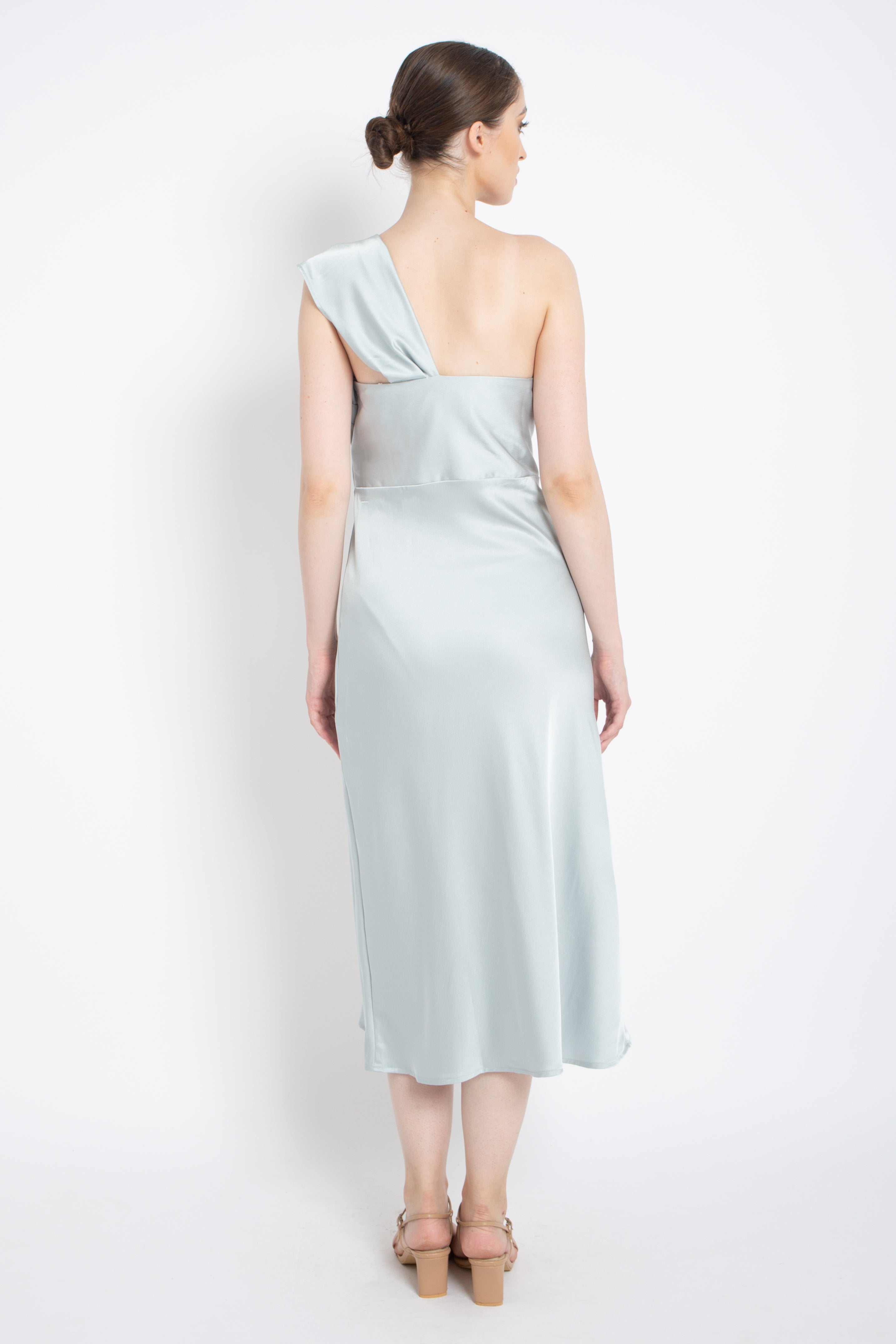 The One Sided Dress in Pastel Blue