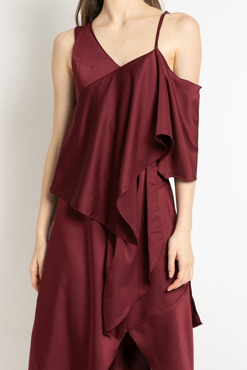 Louisella Dress in Maroon