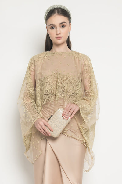 Zielle Bat Top in Nude Sage Green
