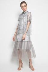 Martiza Dress Twist Tulle in Silver