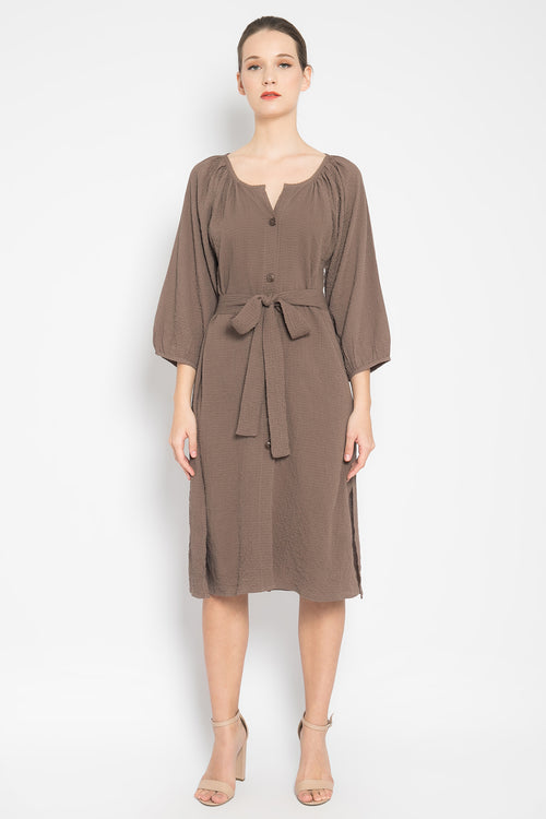 Hazel Dress in Dark Brown