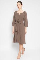 Hazel Dress in Dark Brown