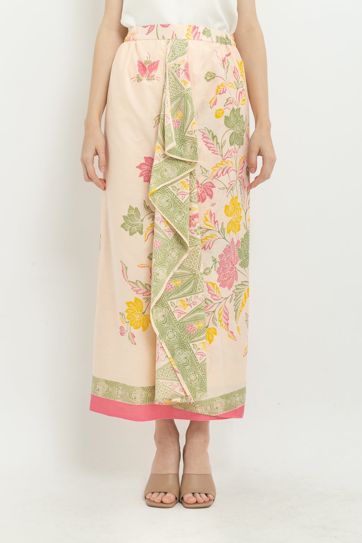 Batik Skirt in Ivory Pink